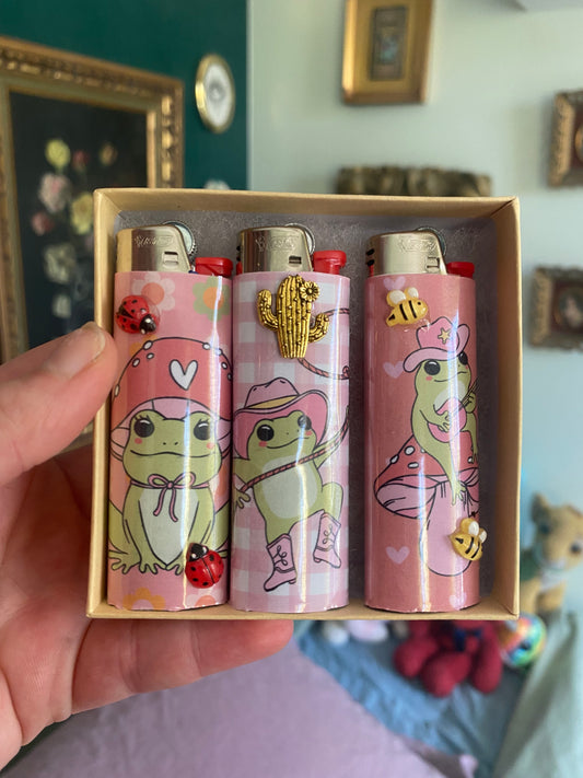 Cowboy Strawberry Frog Lighter Set