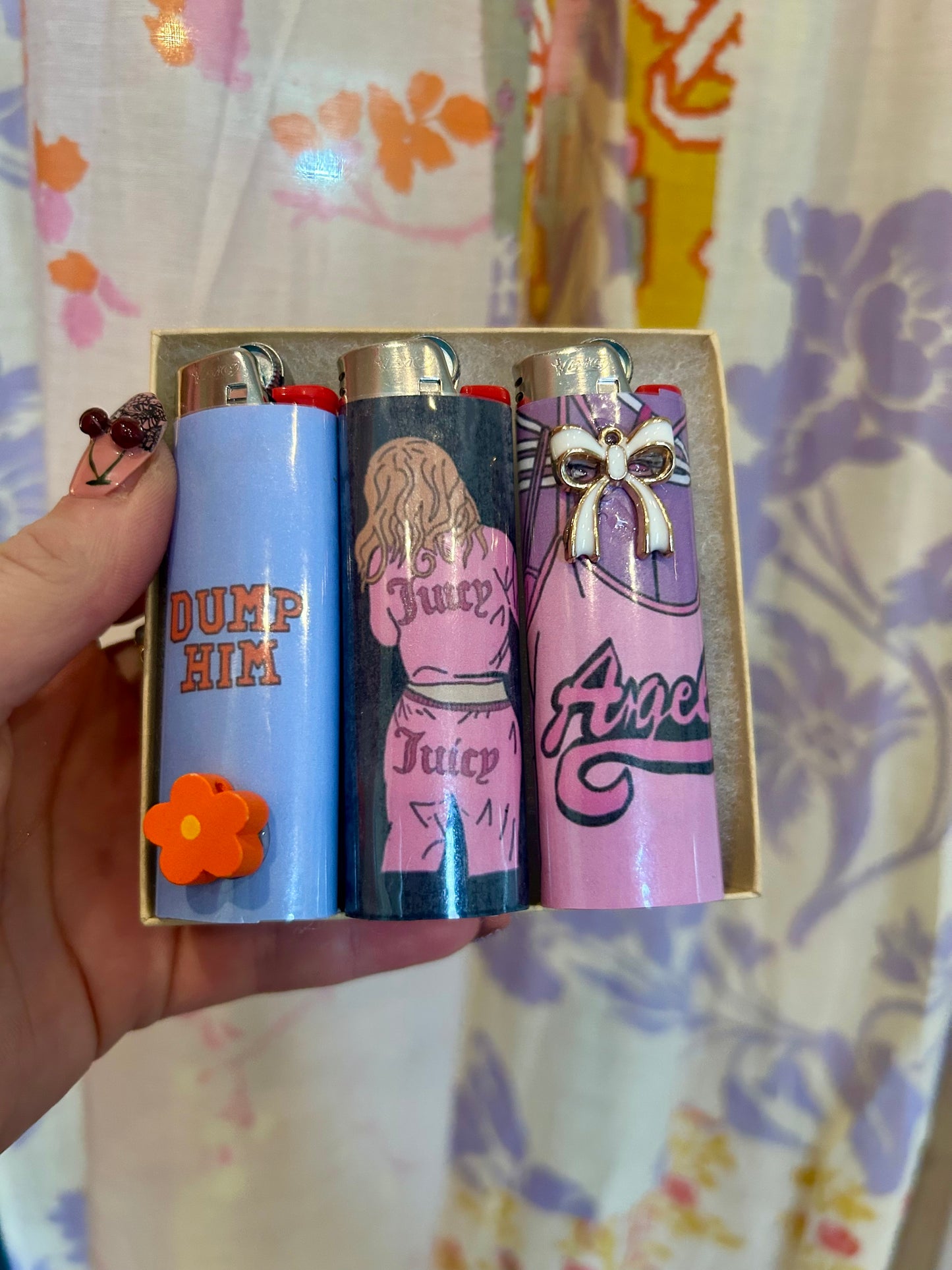 Juicy Lighter Set, Pack Of Three Novelty Nostalgic Lighters