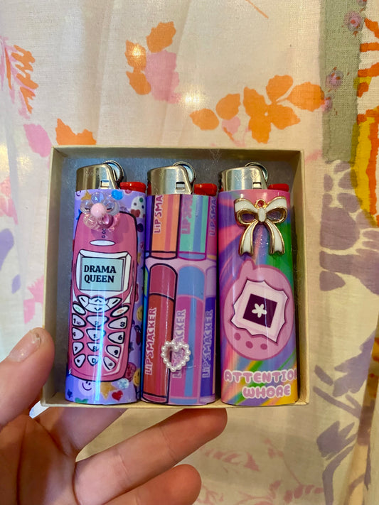 2000’s Kid Lighter Set, Pack Of Three Novelty Nostalgic Lighters