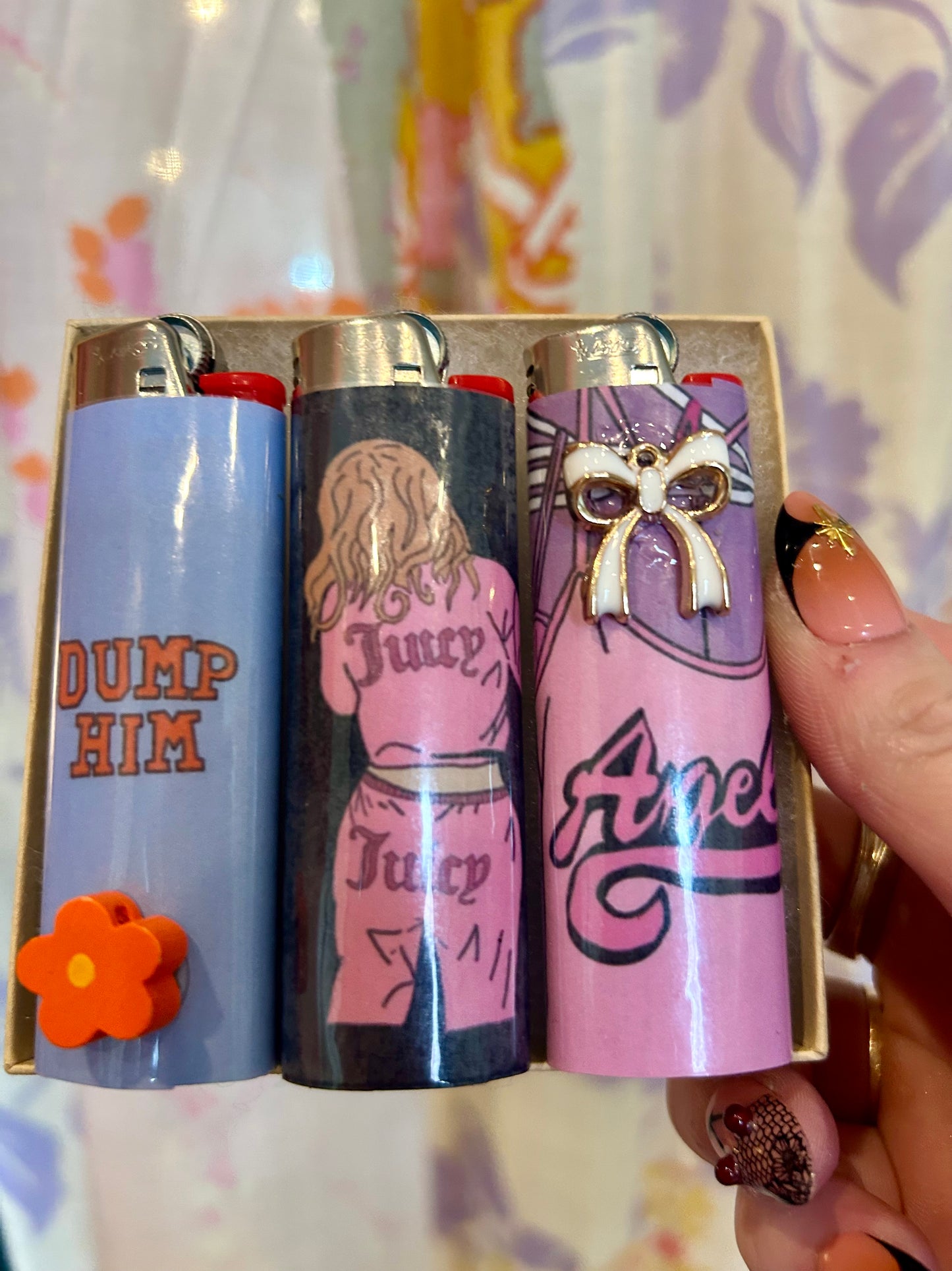 Juicy Lighter Set, Pack Of Three Novelty Nostalgic Lighters