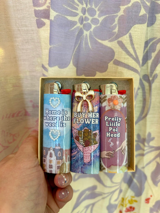 420 girl Lighter Set, Pack Of Three Novelty Nostalgic Lighters