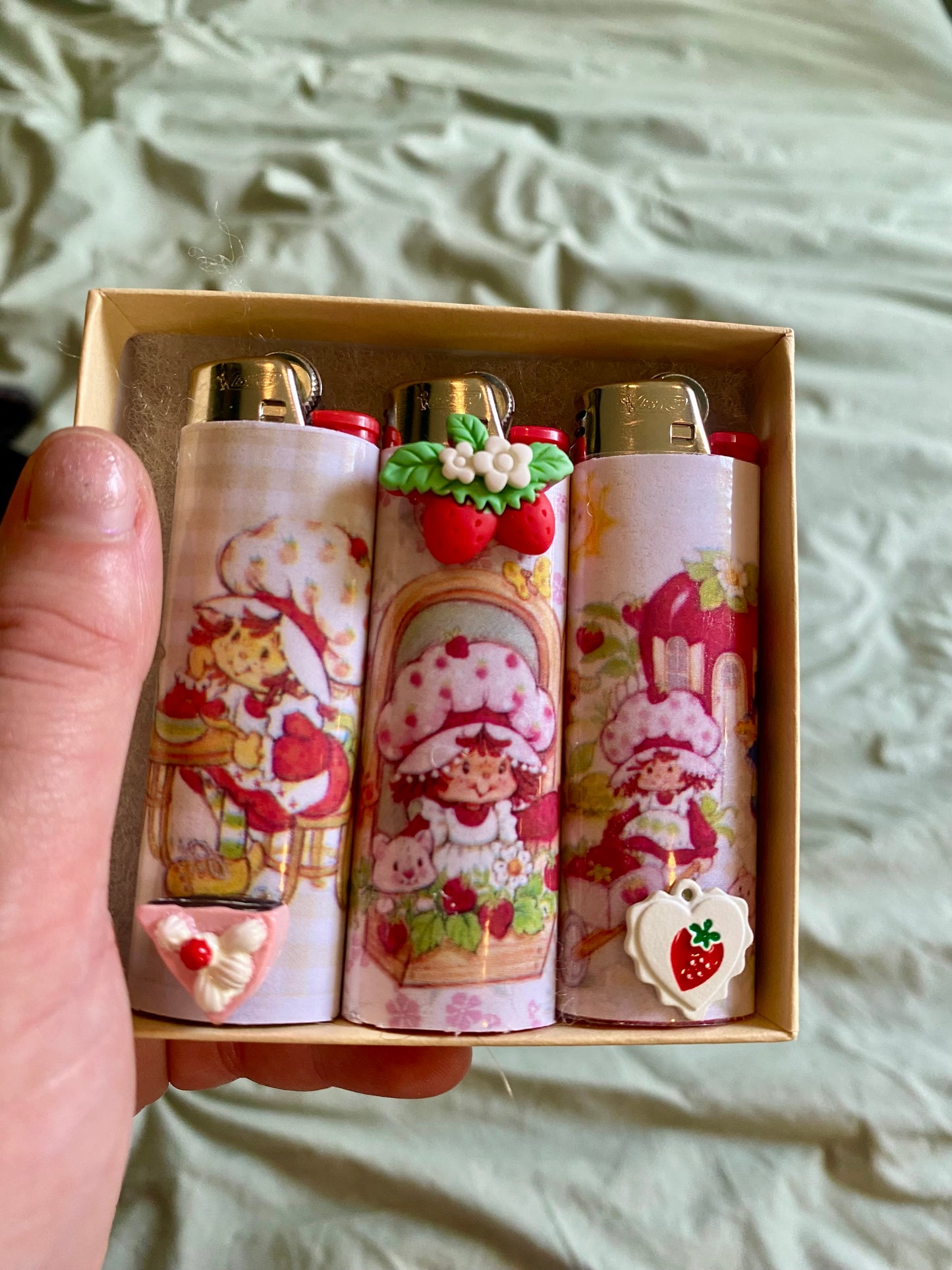 Strawberry Shortcake Custom Lighter Set, Pack Of  Three Novelty Nostalgic Lightes