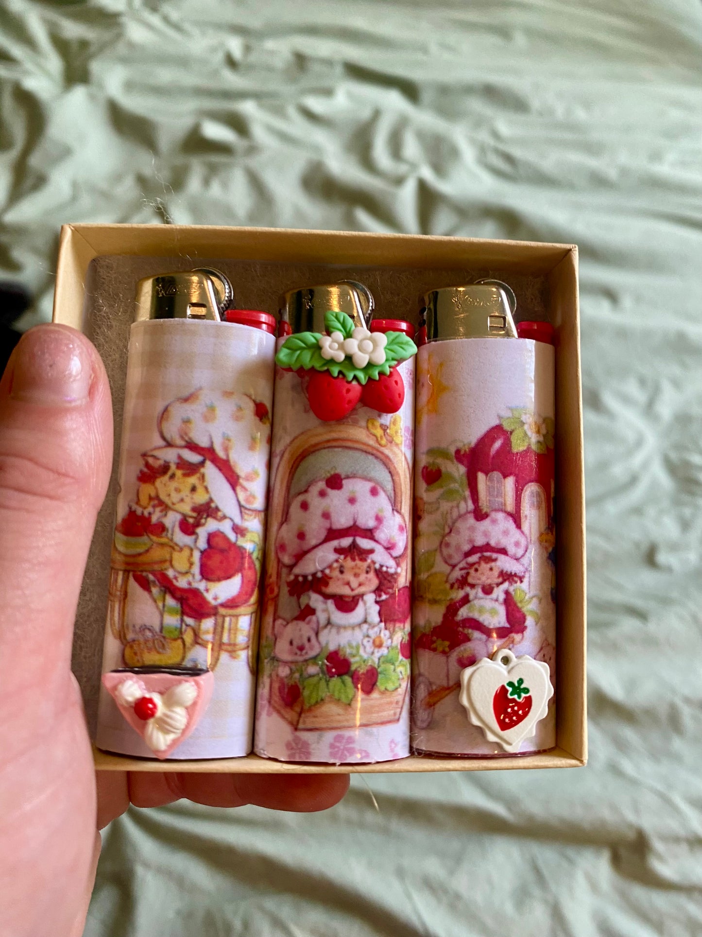 Strawberry Shortcake Custom Lighter Set, Pack Of  Three Novelty Nostalgic Lightes