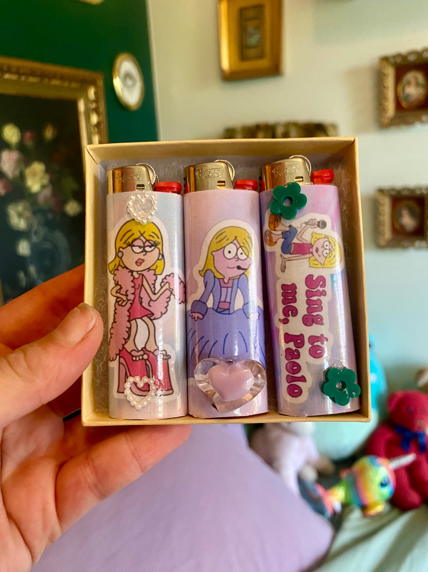 Lizzie Lighter Set, Pack Of Three Novelty Nostalgic Lighters