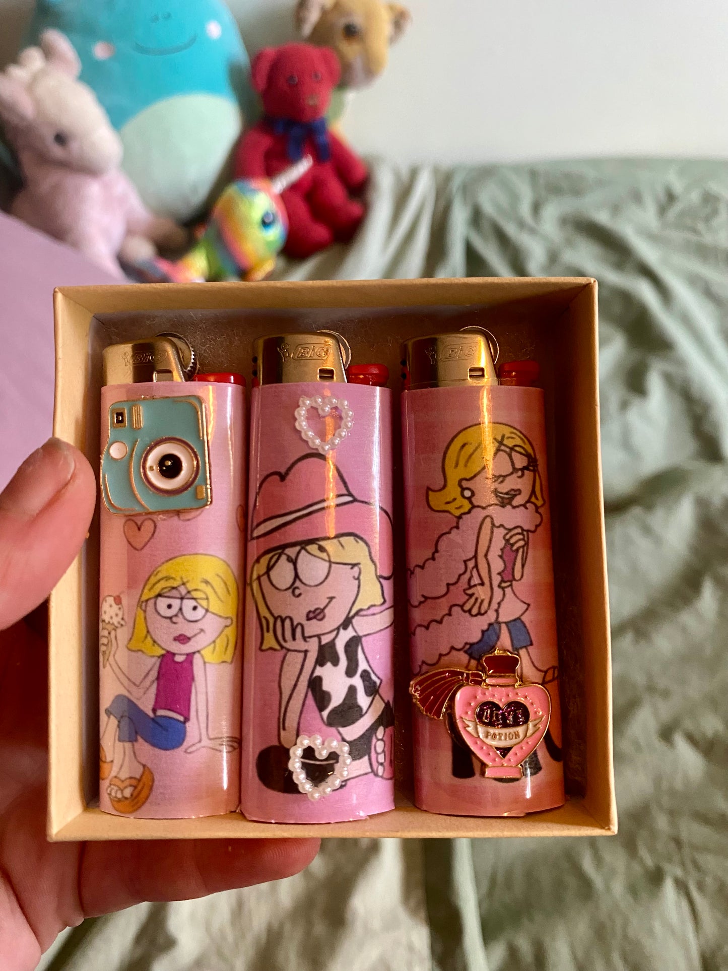 Lizzie Lighter Set, Pack Of  Three Novelty Nostalgic Lighters