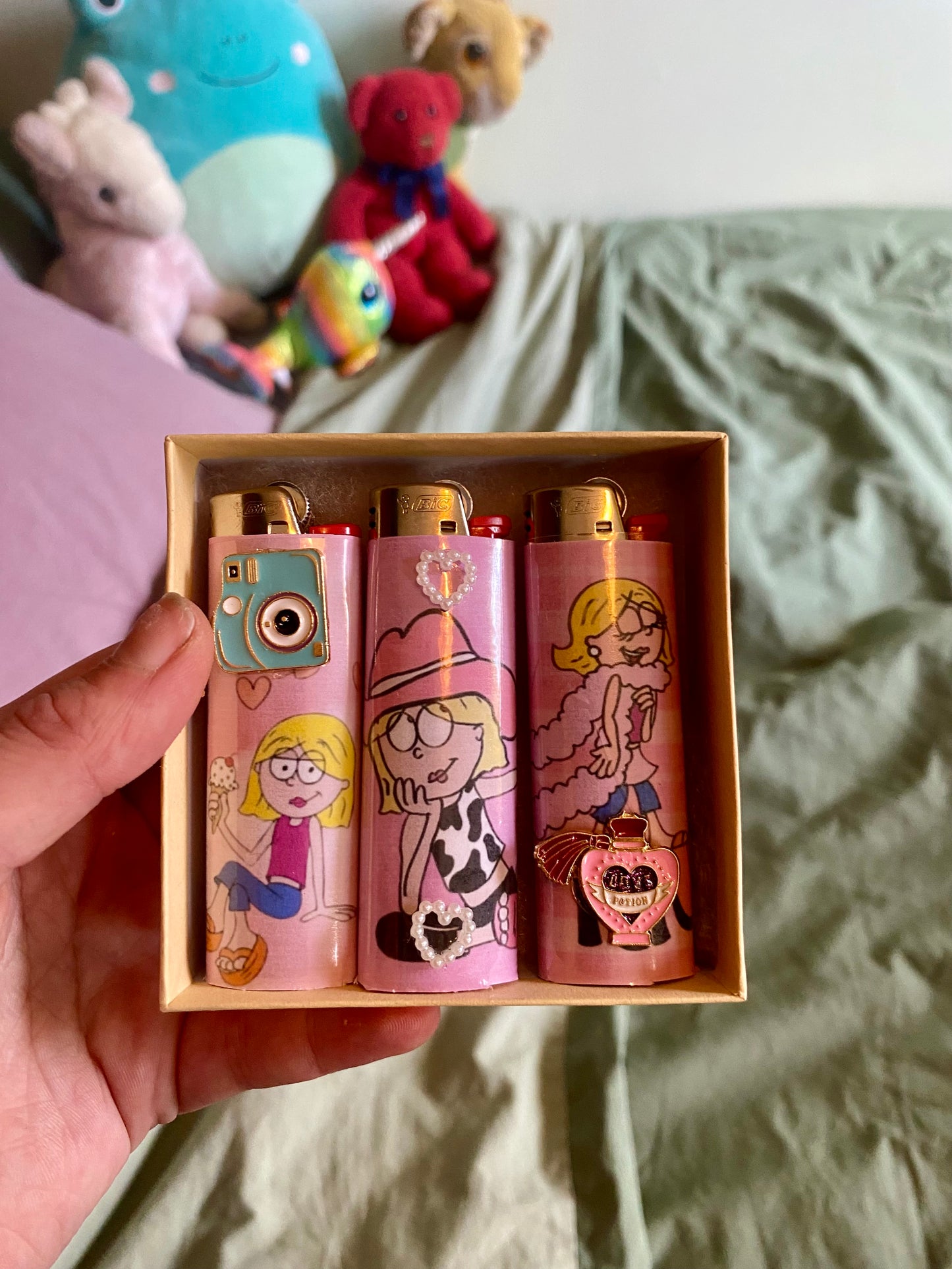 Lizzie Lighter Set, Pack Of  Three Novelty Nostalgic Lighters