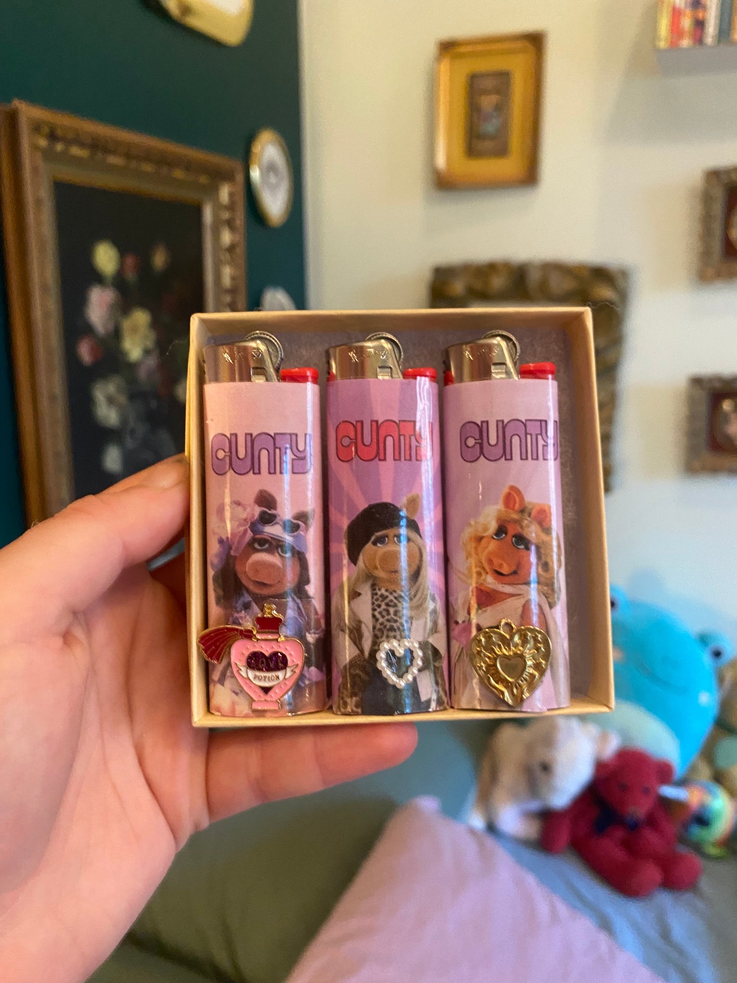 Miss piggy lighter set