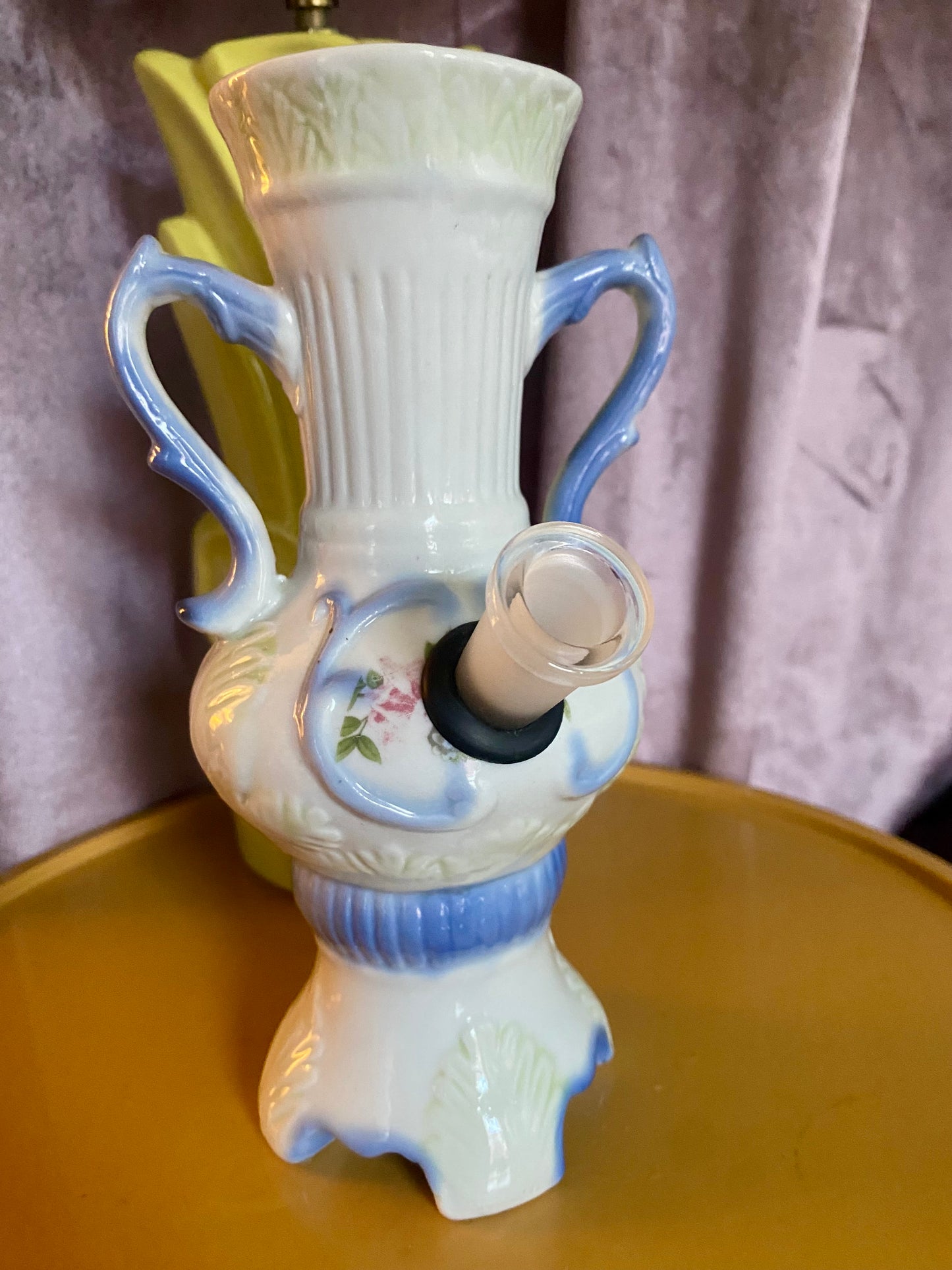 Hand Made Water Pipe From Vintage Vase / Girly420 / Stoner Gift/ Vintage Smoking