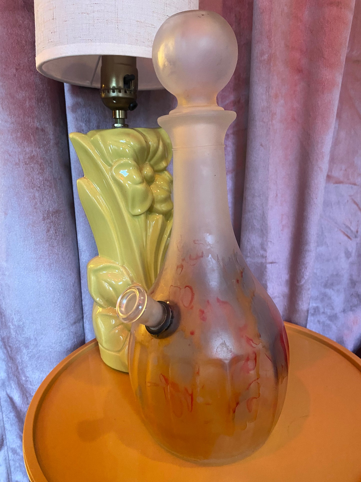 Pink Vintage Vase Water Pipe